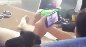 Asian Twink Cums While Watching Porn