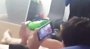 Asian Twink Cums While Watching Porn
