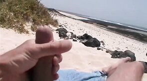 Beach Handjob Leads to Masturbation and a Nice Load