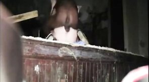 Black Guy Breeds Me Bareback in the Old Factory