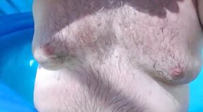 Bearded Daddy Plays Naked by the Pool