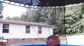 Bearded Daddy Plays Naked by the Pool