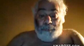 Hairy NY Bear Strokes on Webcam