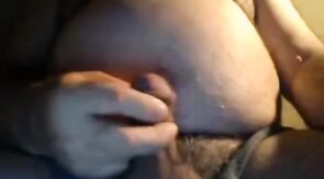 Hairy NY Bear Strokes on Webcam