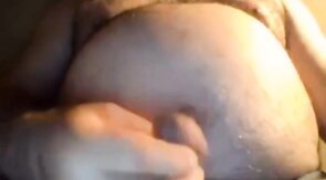 Hairy NY Bear Strokes on Webcam