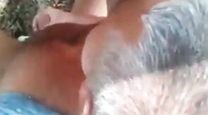Mature Gay Bear Blowjob in the Woods