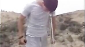 Hunk with a Big Bulge Outdoors