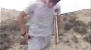 Hunk with a Big Bulge Outdoors