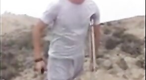 Hunk with a Big Bulge Outdoors