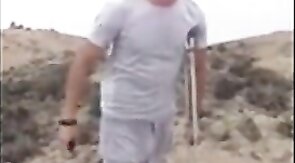 Hunk with a Big Bulge Outdoors