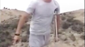 Hunk with a Big Bulge Outdoors