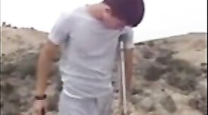 Hunk with a Big Bulge Outdoors