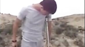 Hunk with a Big Bulge Outdoors