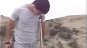 Hunk with a Big Bulge Outdoors