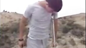 Hunk with a Big Bulge Outdoors