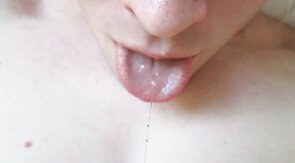 Amateur Creamy Close-Up: Slow-Mo Cum Swallowing!