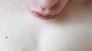 Amateur Creamy Close-Up: Slow-Mo Cum Swallowing!