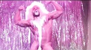 Muscular Bear Stripper with a Huge Cock