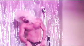 Muscular Bear Stripper with a Huge Cock