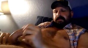 Bearded Muscle Daddy Jerks Off in Truck