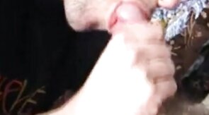 Older man gives an amazing blowjob to a big cock