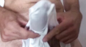 Satin Panties Handjob by Horny Amateur Crossdresser Hofreedo