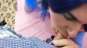 Crossdresser Deepthroats a Big Cock