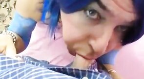 Crossdresser Deepthroats a Big Cock