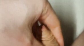 Twink Plays With His Small Uncut Cock on Webcam