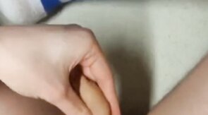 Twink Plays With His Small Uncut Cock on Webcam