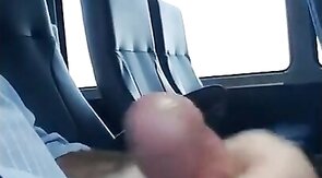 Bus Masturbation: Amateur Cum Shot