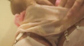 Cum Drops Keep Falling on Dyanne JO's 20-garter Girdle