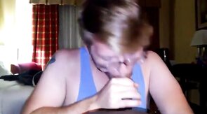 Big Black Cock Gets Serviced by a Hungry White Mouth