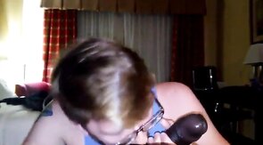 Big Black Cock Gets Serviced by a Hungry White Mouth