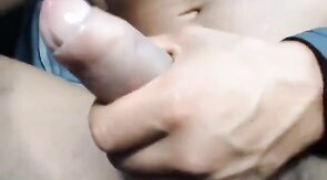 Big-Cock Hunk Masturbates in His Car Outdoors