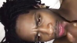 Black Amateur Takes Big Cock, Gets Facial