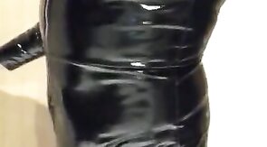 Black PVC, Nylons & Plastic Wrap - Gay BDSM Fun