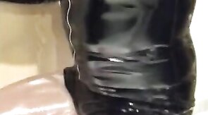 Black PVC, Nylons & Plastic Wrap - Gay BDSM Fun