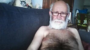 Grandpa Stroking on Webcam