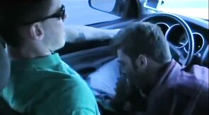 Twink Blows Big Cock in a Car