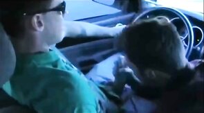 Twink Blows Big Cock in a Car