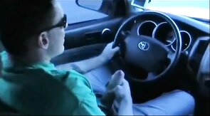 Twink Blows Big Cock in a Car