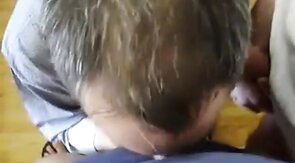 Amateur Takes On Two in a Group Blowjob