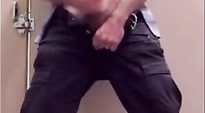 Bearded Daddy Jacks Off at Work