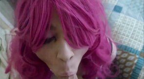 Slutty Crossdresser Sucks Small Cock