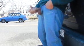 Big-Cock Daddy Stroking Outdoors