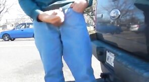 Big-Cock Daddy Stroking Outdoors