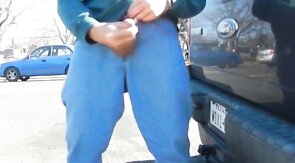 Big-Cock Daddy Stroking Outdoors