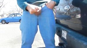 Big-Cock Daddy Stroking Outdoors