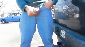 Big-Cock Daddy Stroking Outdoors